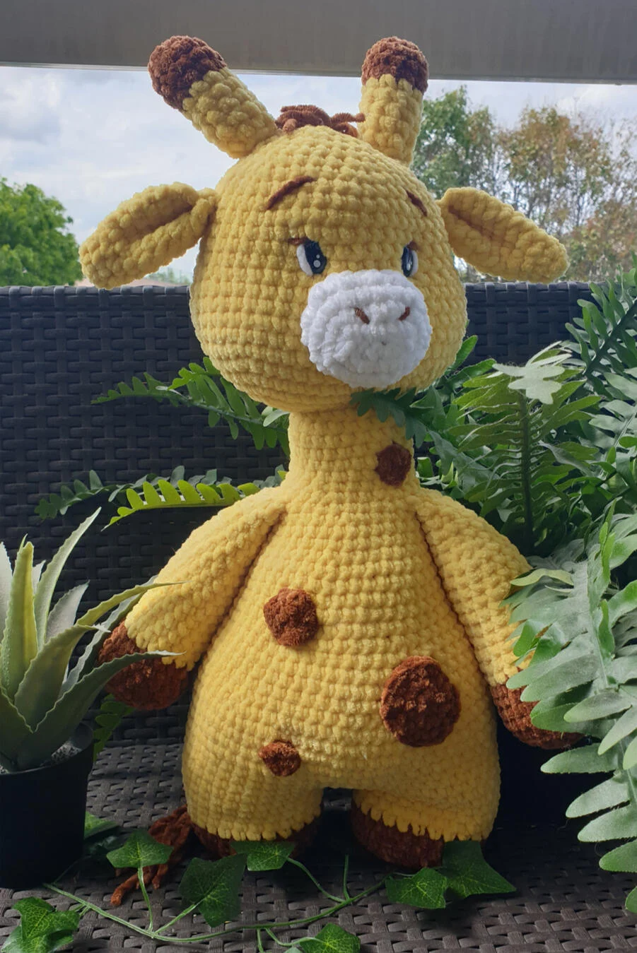 Girafe en crochet faite main
